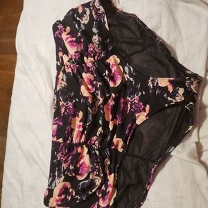 Purple Pink Floral Swim Bottoms
